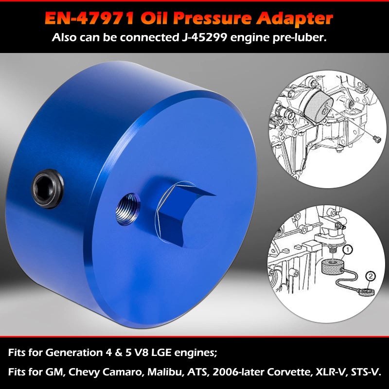 Bonbo EN-47971 Oil Pressure Gauge Adapter & 7219 Oil Pressure Adapter Compatible with GM 4.8L, 5.3L, 5.7L, 6.0L Engines 1996-2006 on Generation 3 4 5 V8 Engines (Perfect Combination) - Image 3